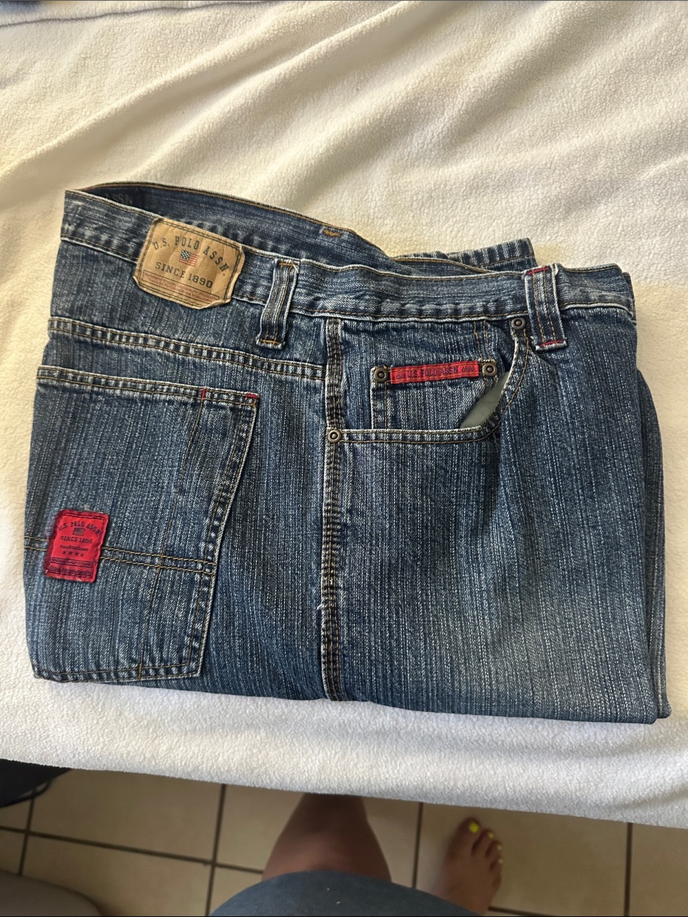 U.S. Polo Assn. Blue Denim Jeans with Red Accents 2